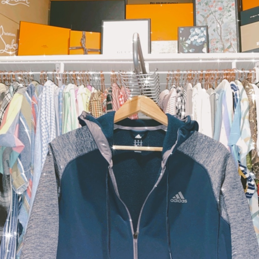 Adidas hooded zipper sweater